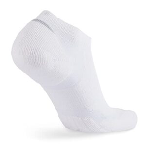 Pure Athlete Merino Wool Socks - Low Show Cushioned Athletic Padded Running Sock (White, Medium)