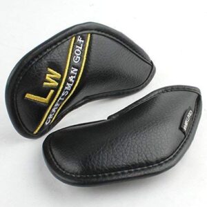 CRAFTSMAN GOLF 12pcs Black Synthetic Leather Golf Iron Head Covers Set Headcover with Colorful Number Embroideried,Easily get The Needed Iron for Callaway, Ping, Taylormade, Cobra Etc.