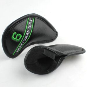 CRAFTSMAN GOLF 12pcs Black Synthetic Leather Golf Iron Head Covers Set Headcover with Colorful Number Embroideried,Easily get The Needed Iron for Callaway, Ping, Taylormade, Cobra Etc.