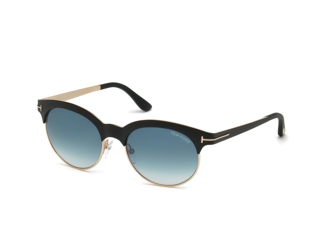 Tom Ford Oval Sunglasses TF438 Angela 05P Matte Black/Gold FT0438