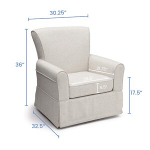 Delta Children Upholstered Glider Swivel Rocker Chair, Sand