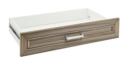 ClosetMaid SuiteSymphony Wood, Add On Accessory Shaker Style, For Storage, Closet, Clothes, x 5” Size for 25 in. Units, Natural Gray/Satin Nickel, 25" X 5" Drawer