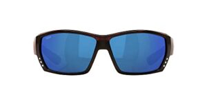 costa del mar mens tuna alley low bridge fit rectangular sunglasses, tortoise/grey blue mirrored polarized-580p, 63 mm