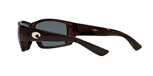 Costa Del Mar Mens Tuna Alley Low Bridge Fit Rectangular Sunglasses, Tortoise/Grey Blue Mirrored Polarized-580P, 63 mm