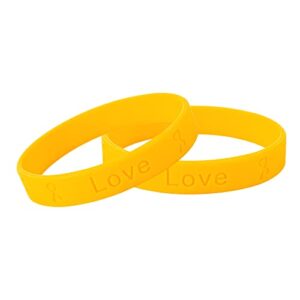 Fundraising For A Cause | Gold Ribbon Awareness Silicone Bracelet Wristbands for Childhood Cancer Awarenes (1 Bracelet - Retail)