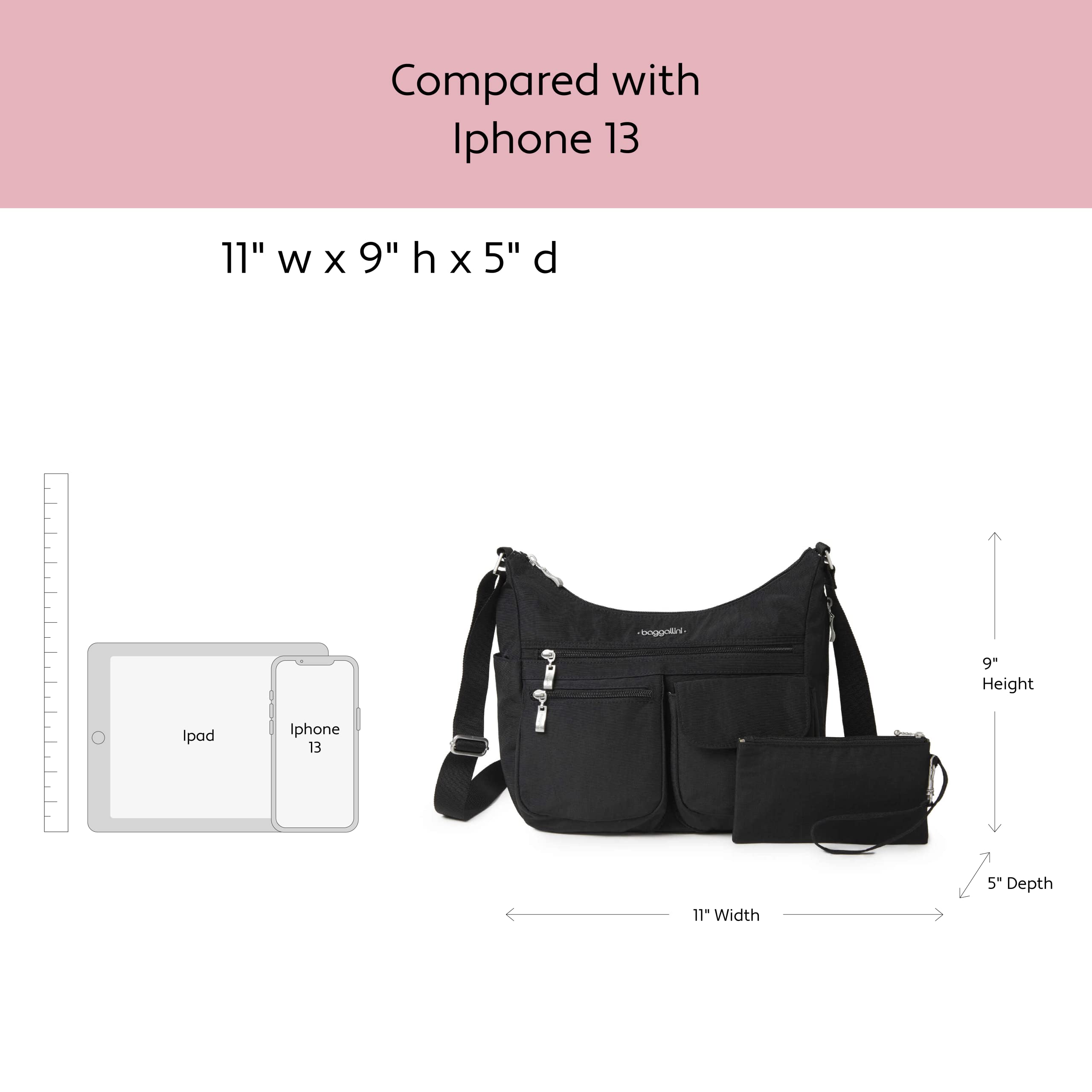 Everywhere Bagg - Hobo Crossbody Bag for Women with RFID Wristlet – Water-resistant Travel Bag