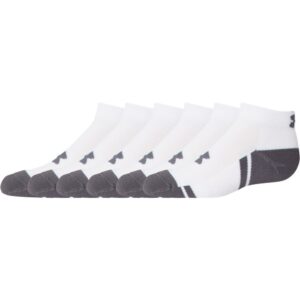 under armour youth resistor 3.0 low cut socks, multipairs, white/graphite (6-pairs), small