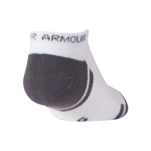 Under Armour Youth Resistor 3.0 No Show Socks, Multipairs , White/Graphite (6-Pairs) , Small