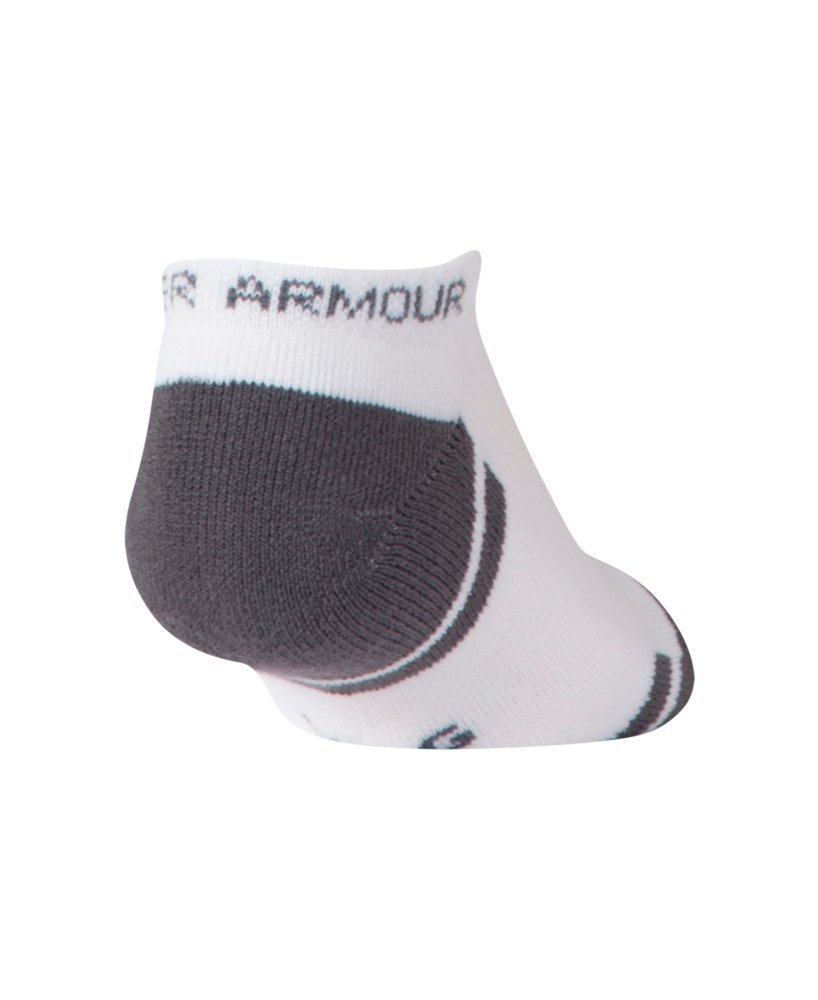 Under Armour Youth Resistor 3.0 No Show Socks, Multipairs , White/Graphite (6-Pairs) , Small