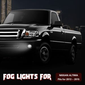 RP Remarkable Power, Fits For 2007-2013 Expedition / 2008-2011 Ranger Chrome Fog Lights Only with H10 12V-42W Bulbs FL7122 Bumper Lamps Kit OE Style Clear