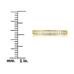 Beyond Brilliance 1/4 Carat Diamond, Channel-Set 14K Yellow Gold Princess Cut Diamond Bridal Wedding Band Ring (I-J, I2-I3) Natural Diamond Rings For Women | Gift Box Included Size-9.5