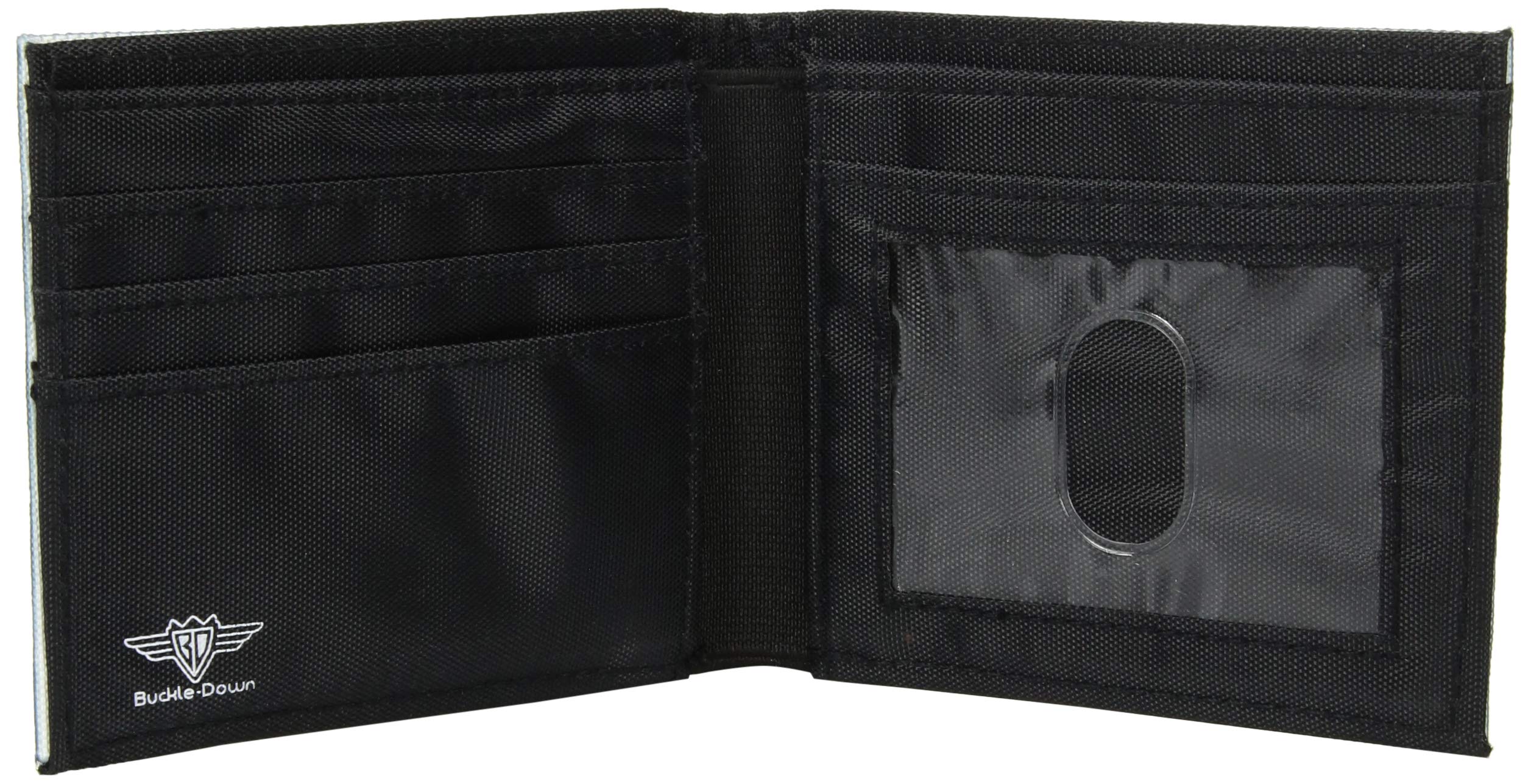 Buckle-Down mens Buckle-down Canvas Bifold - Ford Mustang Black/White Logo Centered Wallet, Multicolor, 4.0 x 3.5 US