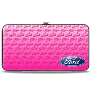 Buckle-Down unisex adults Buckle-down Hinge - Ford Oval W/Text Pink Repeat Wallet, Multicolor, 7 x 4 US