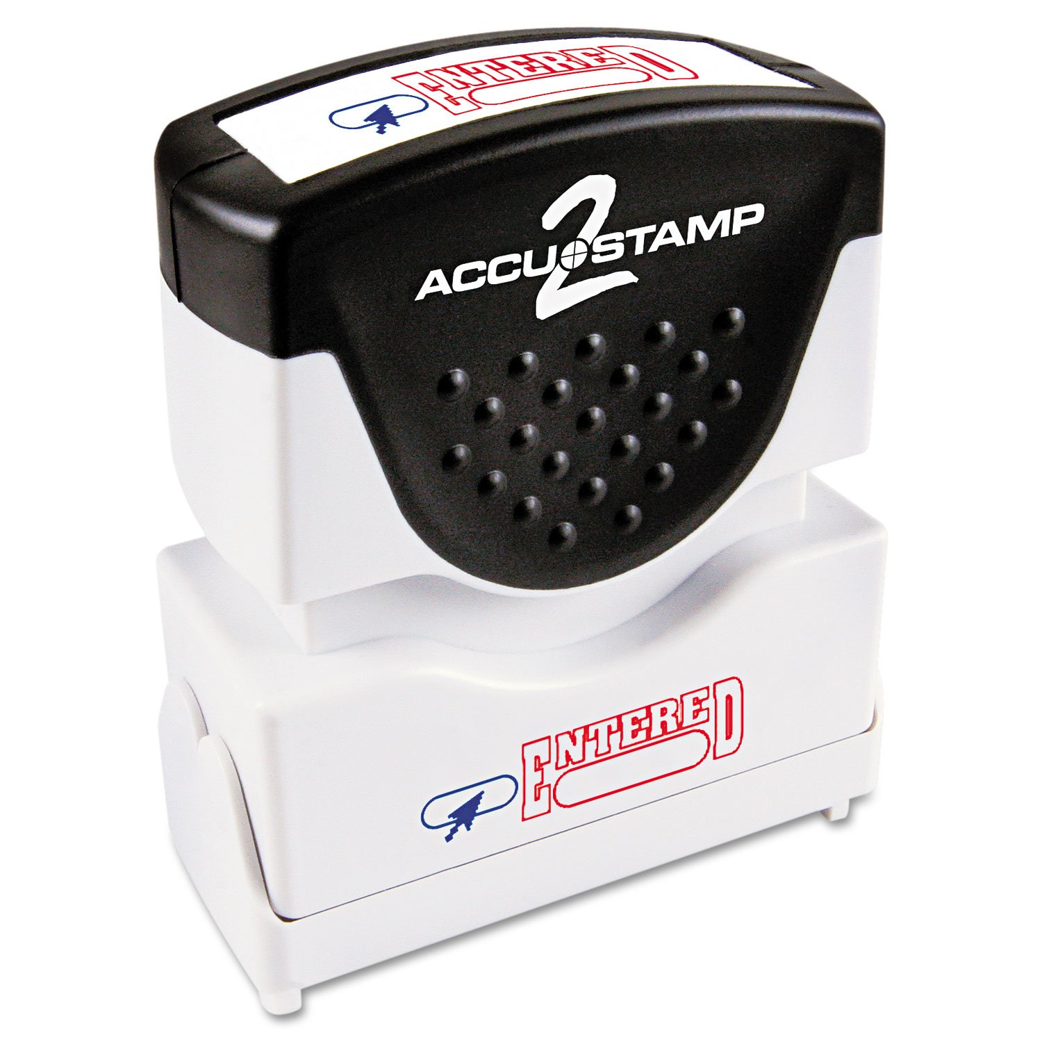 ACCUSTAMP2 035544 Pre-Inked Shutter Stamp ENTERED, Red/Blue Ink, 1 Count