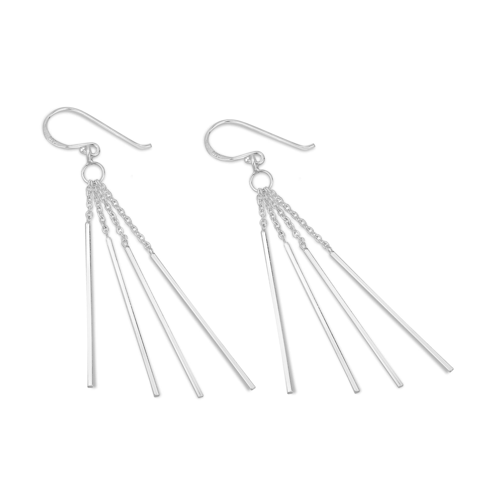 AeraVida Trendy Stranded Stick Drop Sterling Silver Dangle Earring, 4x65mm