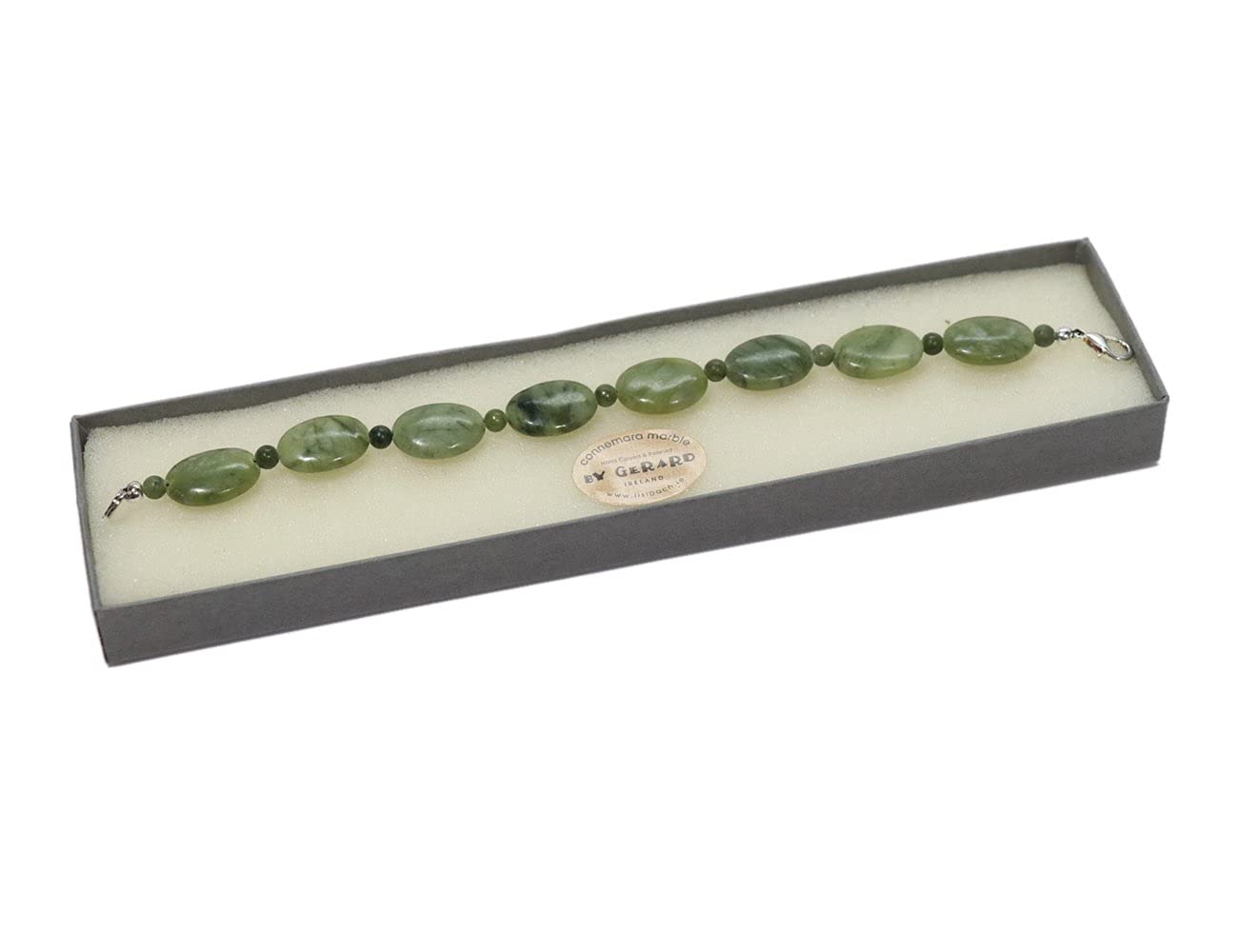 Biddy Murphy, Connemara Marble Bracelet Oval Beads Made in Ireland