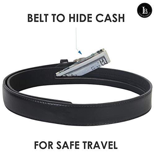 Men's Black Leather Money Belt Sizes 32 Through 56 (34)