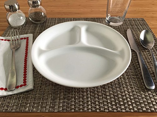 Corelle Winter Frost White 8.5"/21,6 cm Divided Luncheon Plate, Pack of 6