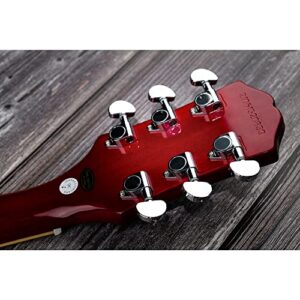 Musiclily 3+3 Epi Style Guitar Machine Head Sealed Tuners Tuning Pegs Set for Les Paul Style Electric Guitar or Acoustic Guitar Half Moon Button Chrome