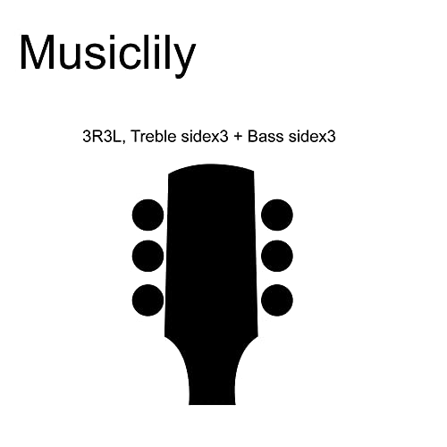 Musiclily 3+3 Epi Style Guitar Machine Head Sealed Tuners Tuning Pegs Set for Les Paul Style Electric Guitar or Acoustic Guitar Half Moon Button Chrome