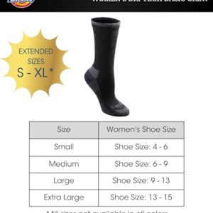 Dickies Women's Dritech Advanced Moisture Wicking Crew Socks, Black Assorted (6 Pairs), Shoe Size: 6-9