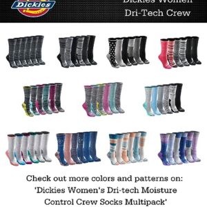 Dickies Women's Dritech Advanced Moisture Wicking Crew Socks, Black Assorted (6 Pairs), Shoe Size: 6-9