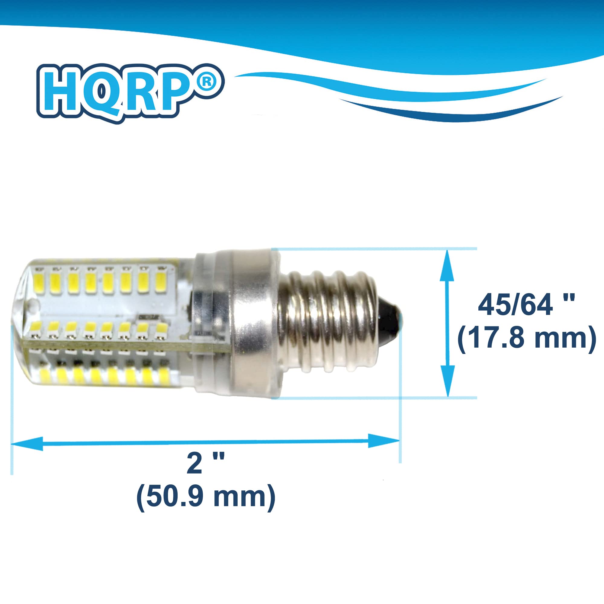 HQRP 7/16" 110V LED Light Bulb Cool White Compatible with Brother LS-2125 / LS-2125b / LS-2125i / LS-2129 / LS-2130 / LS-2150 / LS-2160 Sewing Machine