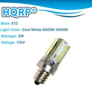 HQRP 7/16 110V LED Light Bulb Cool White Сompatible with Brother XR23 / XL5012 / XL5020 / XL5030 / XL5060 / XL5070 / XL5100 / XL5130 Sewing Machine