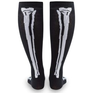 Skeleton Halloween Knee High Half Cushioned Athletic Running Socks Fun Running Socks by Gone For a Run, One Size