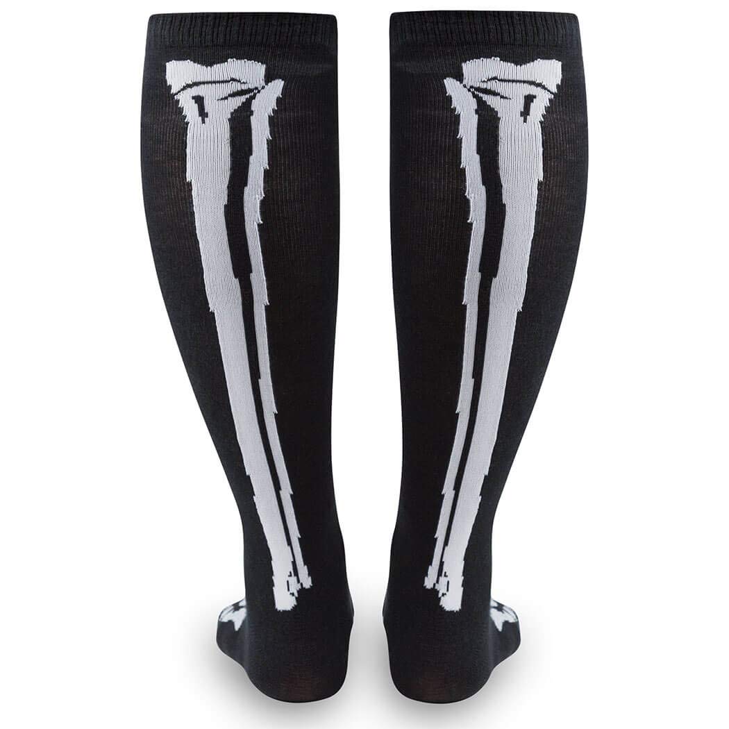 Skeleton Halloween Knee High Half Cushioned Athletic Running Socks Fun Running Socks by Gone For a Run, One Size