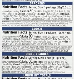 Bumble Bee Lunch On The Run Tuna Salad with Crackers Kit, 8.2 oz (Pack of 4) - Ready to Eat, Includes Crackers, Cookie & Peaches - Wild Caught Tuna - Shelf Stable & Convenient Source of Protein