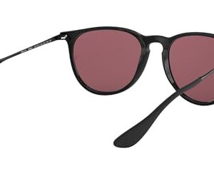 Ray-Ban RB4171 Erika Round Sunglasses, Black/Polarized Purple, 54 mm