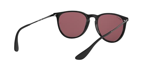 Ray-Ban RB4171 Erika Round Sunglasses, Black/Polarized Purple, 54 mm