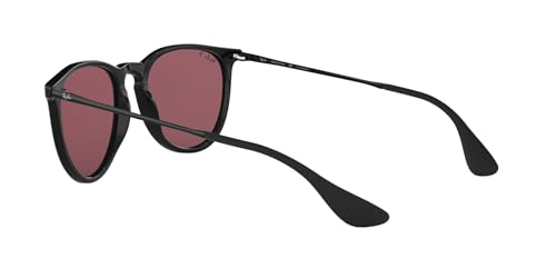 Ray-Ban RB4171 Erika Round Sunglasses, Black/Polarized Purple, 54 mm