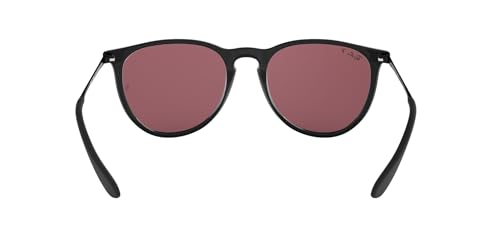 Ray-Ban RB4171 Erika Round Sunglasses, Black/Polarized Purple, 54 mm