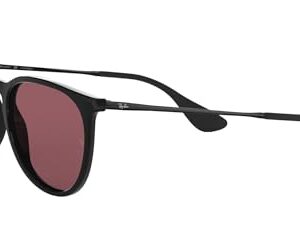 Ray-Ban RB4171 Erika Round Sunglasses, Black/Polarized Purple, 54 mm