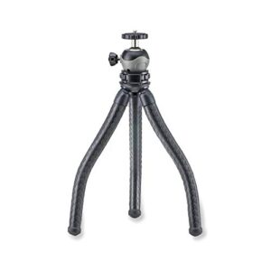 carson boapod flexible leg travel tripod with universal smartphone adapter and wireless remote shutter button (tr-050), black, medium