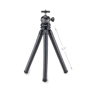 Carson BoaPod Flexible Leg Travel Tripod with Universal Smartphone Adapter and Wireless Remote Shutter Button (TR-050), Black, Medium