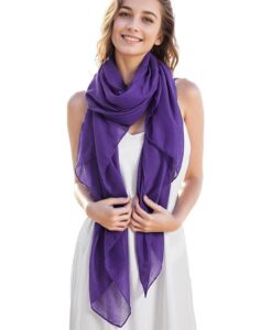 missshorthair womens solid color scarfs long lightweight scarf for women large sheer wrap shawl