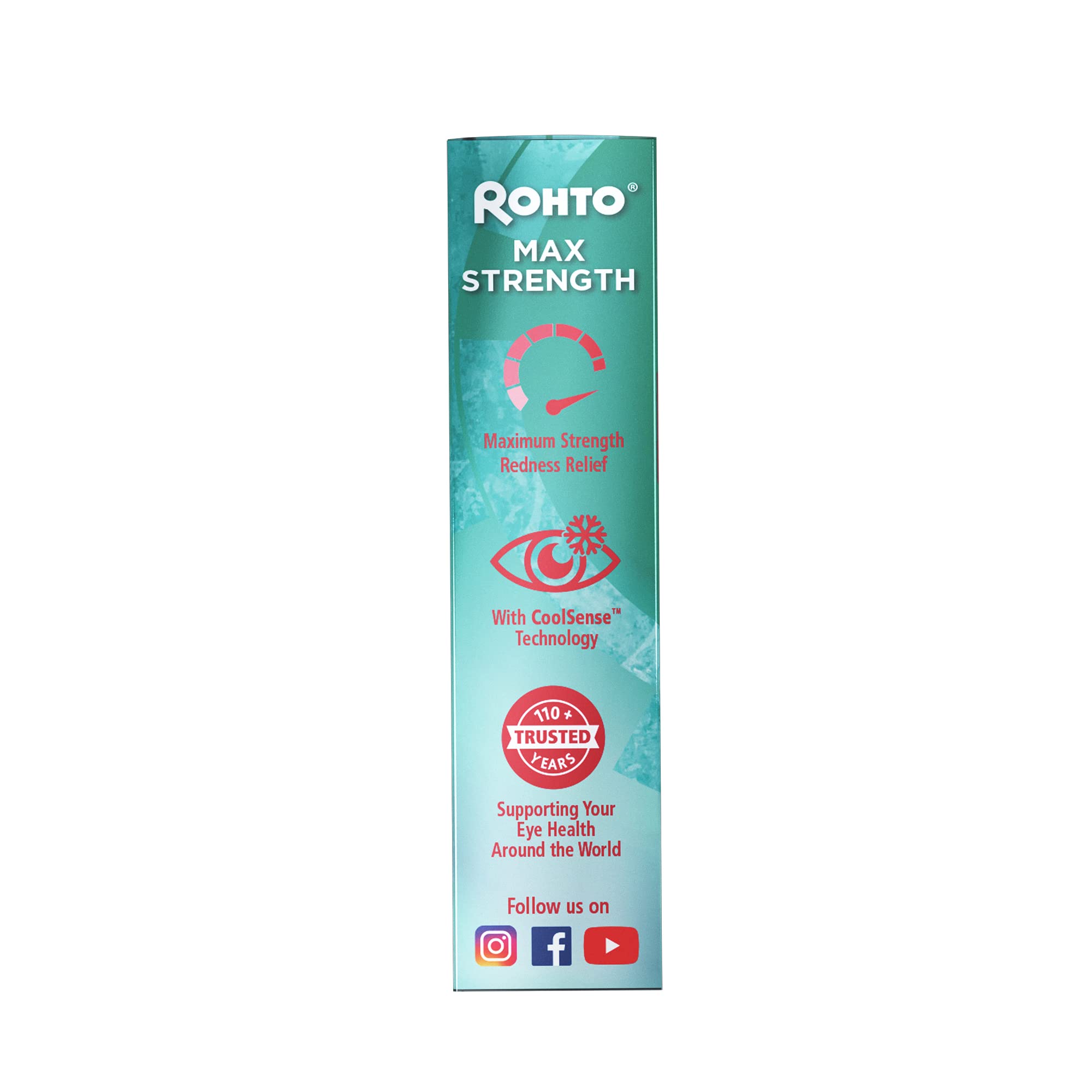 Rohto Cooling Eye Drops Maximum Redness Relief, 0.4 fl (Pack of 2)