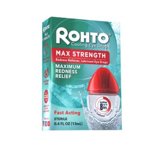 Rohto Cooling Eye Drops Maximum Redness Relief, 0.4 fl (Pack of 2)