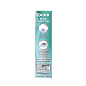 Rohto Cooling Eye Drops Maximum Redness Relief, 0.4 fl (Pack of 2)