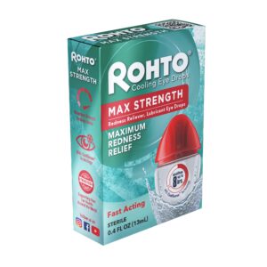 Rohto Cooling Eye Drops Maximum Redness Relief, 0.4 fl (Pack of 2)