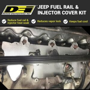 DESIGN ENGINEERING Fuel Rail & Injector Cover Kit for Jeep (1997-2004, 4.0L Engine) - Our Accessories Reduce Vapor Lock & Keep Fuel Injectors & Rails Cooler