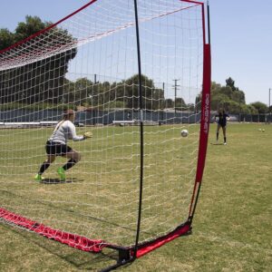 PowerNet Carli Lloyd Soccer Goal 24 x 8 | Regulation Goal Size | Portable Instant Net | Collapsible Metal Base | Quick Setup Easy Storage | 1 Goal+1 Wheeled Carrying Bag | Full Size