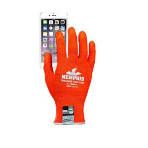 MCR Safety Gloves 9178NFOXL 13 Gauge DuPont Kevlar Shell, Cut Resistant Work Gloves, Nitrile Foam Coated Palm and Fingers, Hi-Vis Orange, XL