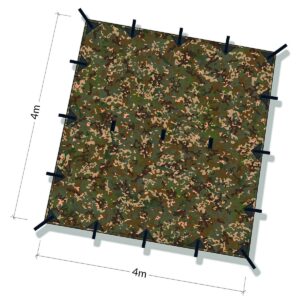 DD Hammocks Tarp 4x4 - MC (13ft x13ft**) - 100% Waterproof - Lightweight & Multifunctional Rainfly Square Camo Tarp Tent Group Shelter for Camping Bushcraft & Scouts