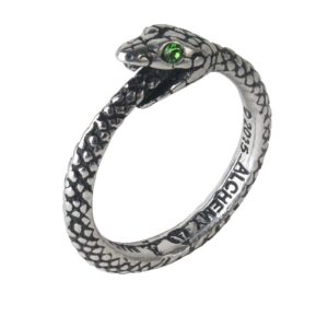 alchemy gothic ancient symbol of eternity the sophia serpent ring with crystals - size y/12