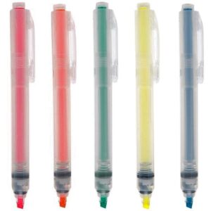 muji push button highlighter pen (refill-exchange type) 5-colors set