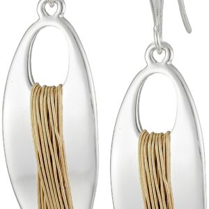 Robert Lee Morris "Spun Metal" Wire Wrapped Oval Drop Earrings